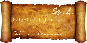 Szigriszt Lilla névjegykártya