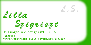 lilla szigriszt business card